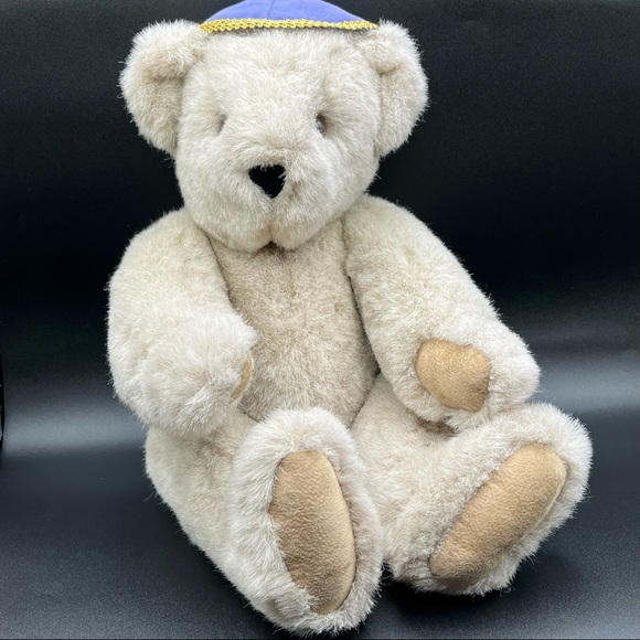 Vtg 1992 Vermont Teddy Bear Co. Fully Jointed Teddy Bear Plush Stuff Animal 16” - Picture 1 of 5